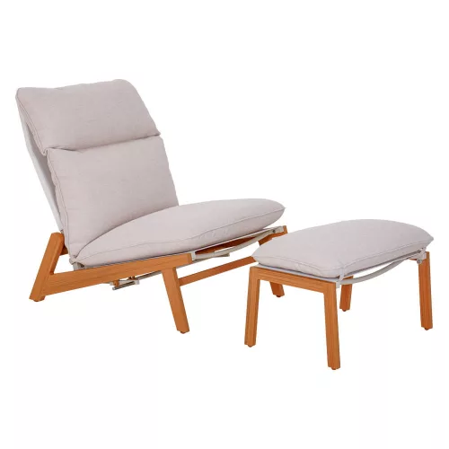 Leżak ogrodowy KALEM z podnóżkiem