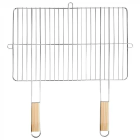 Kwadratowy ruszt grillowy z drewnianym uchwytem 57x51 cm