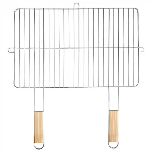 Kwadratowy ruszt grillowy z drewnianym uchwytem 57x51 cm