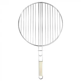 Okrągły ruszt grillowy z drewnianym uchwytem 40 cm