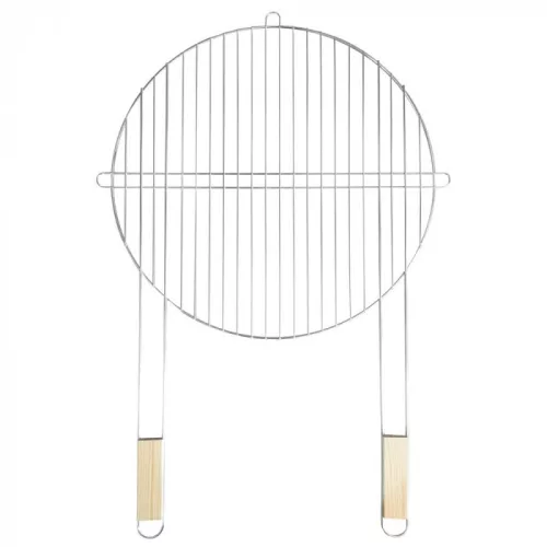 Okrągły ruszt grillowy z drewnianym uchwytem 51 cm