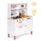 Duża drewniana kuchnia do zabawy z otwieranymi szafkami LED i 7 akcesoriami