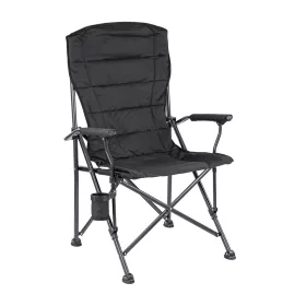   Krzesło wędkarskie Leziter XL z podłokietnikiem i uchwytem na kubek czarny