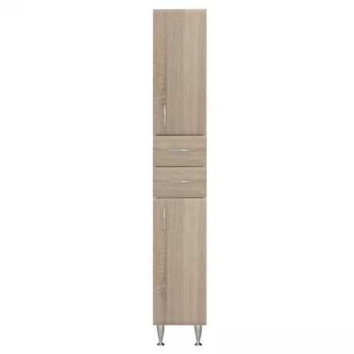 Wysoka szafa Bianca Plus 30 z 2 drzwiami i 2 szufladami, dąb sonoma, prawa