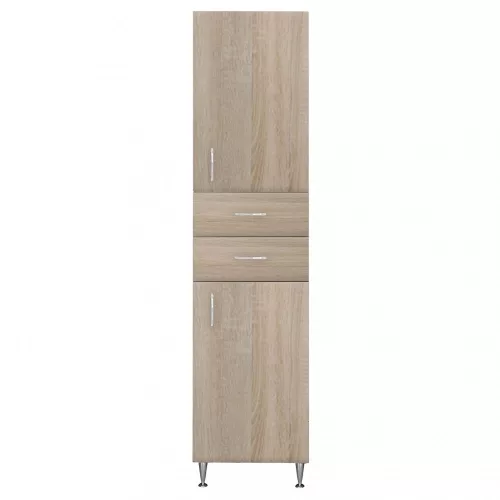 Szafka wysoka Bianca Plus 45 z 2 drzwiami i 2 szufladami, dąb sonoma, prawa