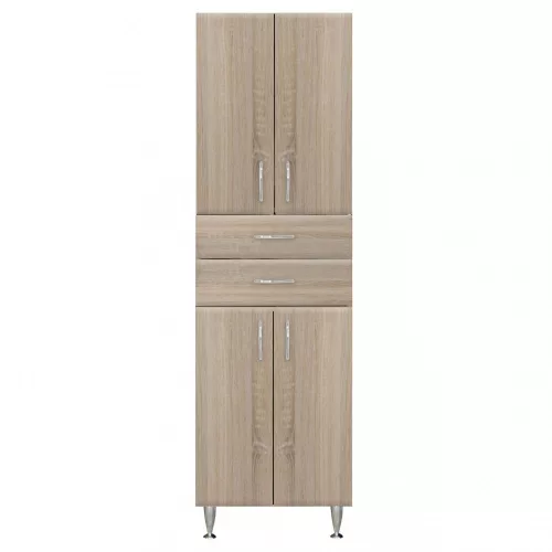 Szafka wysoka Bianca Plus 60 z 4 drzwiami, 2 szufladami, dąb sonoma