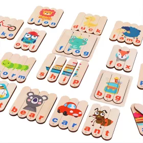 Drewniana gra edukacyjna do nauki języka angielskiego