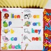 Drewniany alfabet z obrazkami, gra edukacyjna w języku angielskim