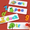 Drewniany alfabet z obrazkami, gra edukacyjna w języku angielskim