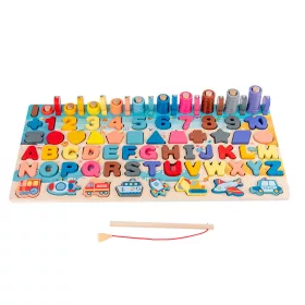   Logarytmiczne dopasowywanie kształtów i edukacyjna drewniana zabawka Montessori