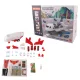 Samolot transportowy straży pożarnej z 4 wozami strażackimi, akcesoriami, efektami świetlnymi i dźwiękowymi