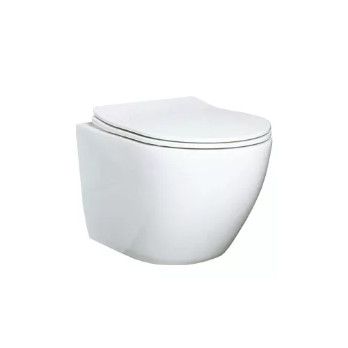 Bezramkowa toaleta ścienna Delano z miękko zamykaną deską sedesową