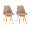 Krzesło do jadalni Silla 2 sztuki w kolorze beżowym