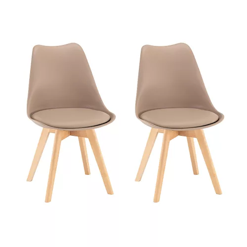 Krzesło do jadalni Silla 2 sztuki w kolorze beżowym