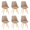 Krzesło do jadalni Silla 6 sztuk w kolorze beżowym