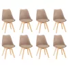 Krzesło do jadalni Silla 8 sztuk w kolorze beżowym