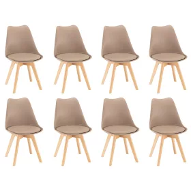 Krzesło do jadalni Silla 8 sztuk w kolorze beżowym