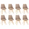 Krzesło do jadalni Silla 8 sztuk w kolorze beżowym