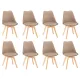 Krzesło do jadalni Silla 8 sztuk w kolorze beżowym