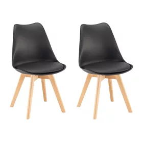Krzesło do jadalni Silla 2 sztuki w kolorze czarnym