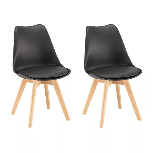 Krzesło do jadalni Silla 2 sztuki w kolorze czarnym