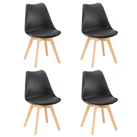 Krzesło do jadalni Silla 4 szt. w kolorze czarnym