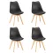 Krzesło do jadalni Silla 4 szt. w kolorze czarnym