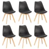 Krzesło do jadalni Silla 6 szt. w kolorze czarnym