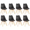 Krzesło do jadalni Silla 8 sztuk w kolorze czarnym
