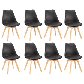 Krzesło do jadalni Silla 8 sztuk w kolorze czarnym