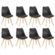 Krzesło do jadalni Silla 8 sztuk w kolorze czarnym