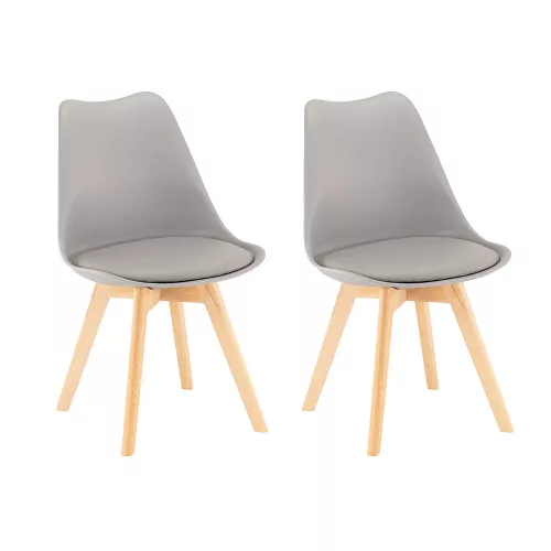 Krzesło do jadalni Silla 2 sztuki w kolorze szarym