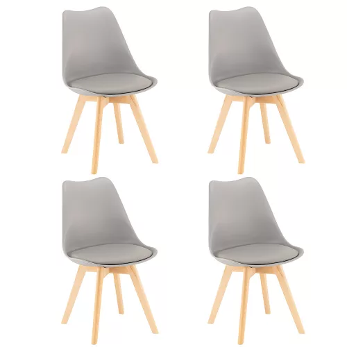 Krzesło do jadalni Silla 4 szt. w kolorze szarym