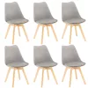 Krzesło do jadalni Silla 6 szt. w kolorze szarym