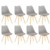 Krzesło do jadalni Silla 8 szt. w kolorze szarym