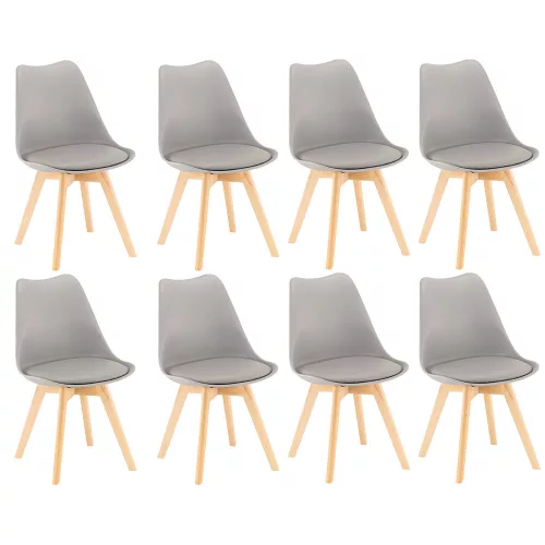 Krzesło do jadalni Silla 8 szt. w kolorze szarym