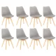 Krzesło do jadalni Silla 8 szt. w kolorze szarym