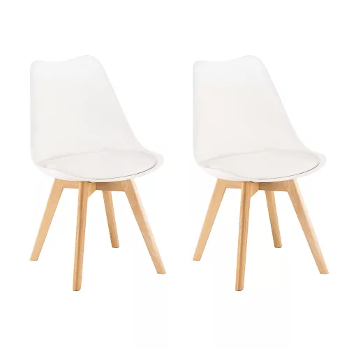 Krzesło do jadalni Silla 2 sztuki w kolorze białym