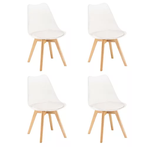 Krzesło do jadalni Silla 4 szt. w kolorze białym