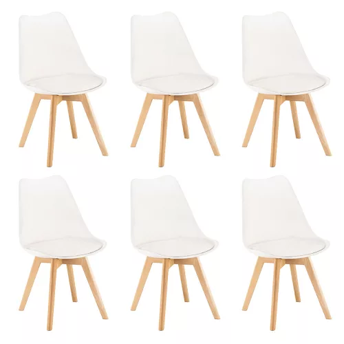 Krzesło do jadalni Silla 6 szt. w kolorze białym