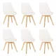 Krzesło do jadalni Silla 6 szt. w kolorze białym