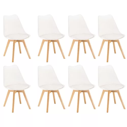 Krzesło do jadalni Silla 8 szt. w kolorze białym