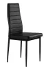 Zestaw 4 krzeseł do jadalni z wysokim oparciem z czarnej skóry ekologicznej