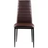 Zestaw 4 brązowych krzeseł do jadalni z wysokim oparciem ze sztucznej skóry