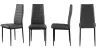Zestaw 4 krzeseł do jadalni z wysokim oparciem z szarej sztucznej skóry