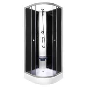   Evora Black 90 kabina prysznicowa z panelem tylnym i brodzikiem