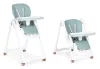 Krzesełko do karmienia z regulacją wysokości i paskami z ekoskóry, z podwójną tacką, zielone