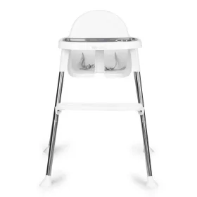 Krzesełko do karmienia 2 w 1 z tacką i pasami białymi