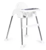 Krzesełko do karmienia 2 w 1 z tacką i pasami białymi
