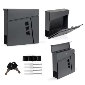   Ocynkowana stalowa skrzynka pocztowa z uchwytem na gazety antracytowe